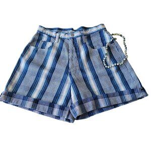 SKOOZI BLUE/WHITE STRIPED SHORTS